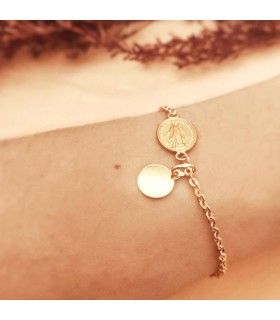 Pulsera Medalla Milagrosa Oro 18K 19cm - pulseras mujer | Alda Joyeros, joyería online