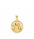 Medaglia Angelo Raffaello oro 18kt bordo lucido 16 mm, ciondolo nascita