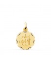 Medalla Dios Alá Oro 18K 16mm Tallada