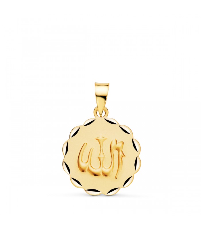 Pendentif Allah Or 18K 16 mm Facetté