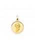 Alda Joyeros, joyería online. Medalla Virgen Niña Oración Bisel Oro 18K 16MM | medallas religiosas para comunión o bautizo