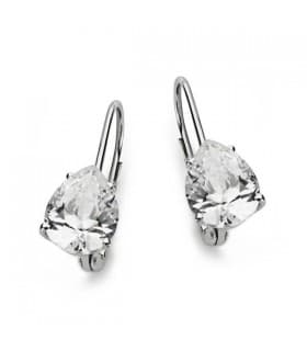 Orecchini a monachella Zirconi Goccia, 21 x 8 mm - Modello donna Arwen in oro bianco 18 Kt