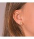Boucles d'oreilles Enfant Fleur Perle Or Jaune 18K 8 mm