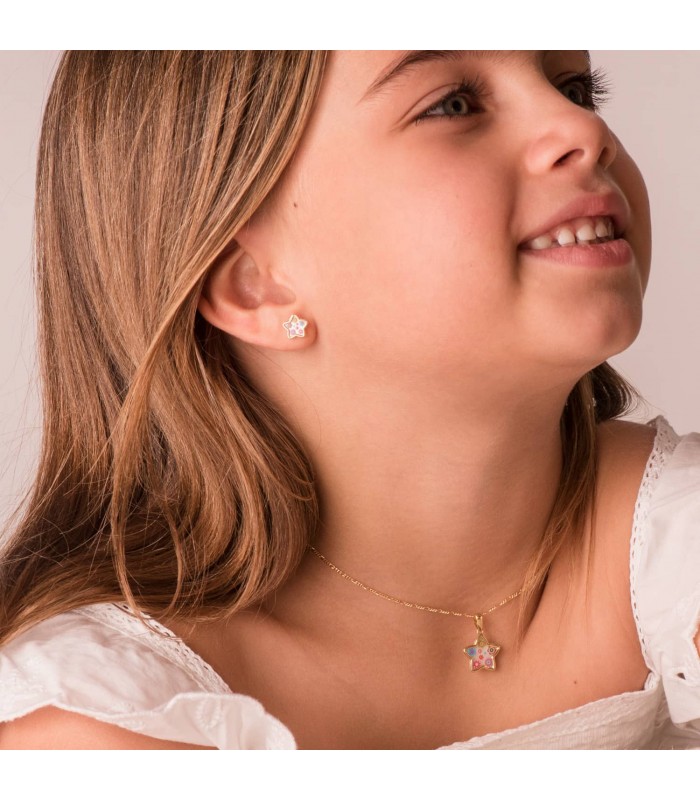 Colgante Niña Aloha Oro 18K Estrella 12mm juego joyeria infantil