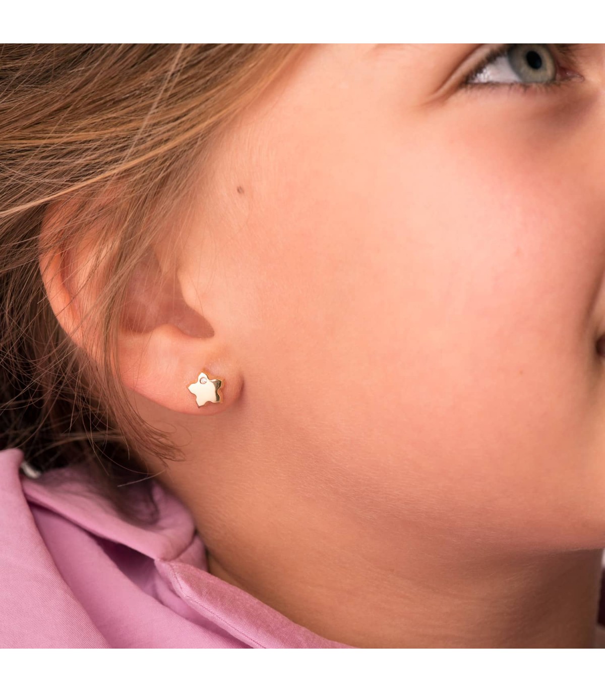 Boucles d'oreilles Fleur Or Jaune 18 K 8MM