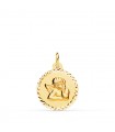 Médaille Ange Cherubin Or 18K Strié 16mm