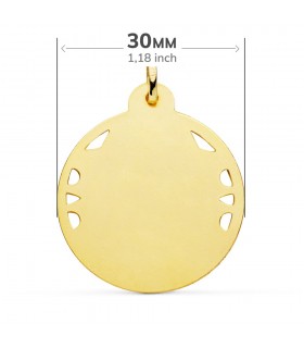 Medalla Virgen Carmen Oro 18K 30mm Calada - medallas religiosas - virgen del monte carmelo