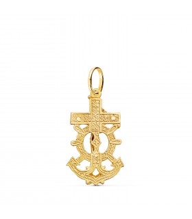 Kreuz mit Anker und Christus aus 18 Karat Massivgold, 28 mm – Anhänger und religiöser Schmuck