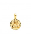Medalla Flor Ángel Oro Amarillo 18K 14mm
