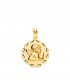 Medalla Flor Ángel Oro Amarillo 18K 17mm - medalla bautizo o nacimiento de bebé