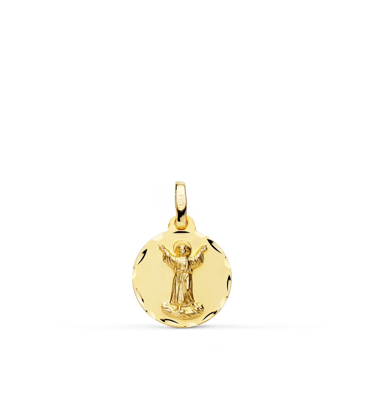 Medalla religiosa Divino Niño Jesús Oro 18k 14 mm joya bebé bautizo