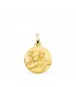 Medalla Niña Ángel Oro 18K 16mm Mate - medallas para bautizo - regalo bebé nacimiento