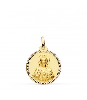 Sacro Cuore di Gesù diamantato oro 18Kt 18 mm