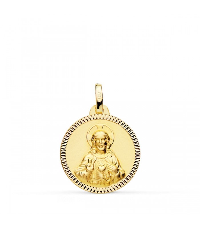 Sacro Cuore di Gesù diamantato oro 18Kt 18 mm