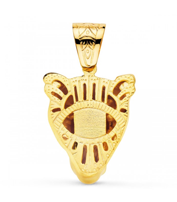 Ciondolo testa di Puma oro giallo 18kt 40 mm, massiccio - Gioielli uomo