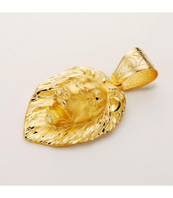 Löwenkopf-Anhänger Gold 750 (18K) P7431 Massiv, Schmuck Herren