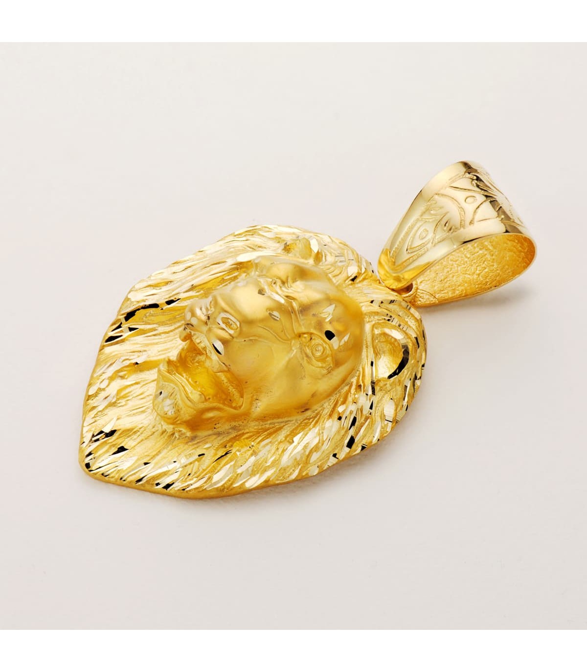 Löwenkopf-Anhänger Gold 750 (18K) P7431 Massiv, Schmuck Herren