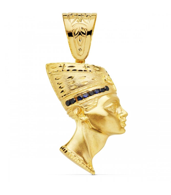 Pharao Anhänger blauem Zirkonia, Gold 750 (18K) P7321-AZ Herren