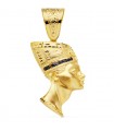 Colgante egipcio Nefertiti Oro 18K Piedras azules
