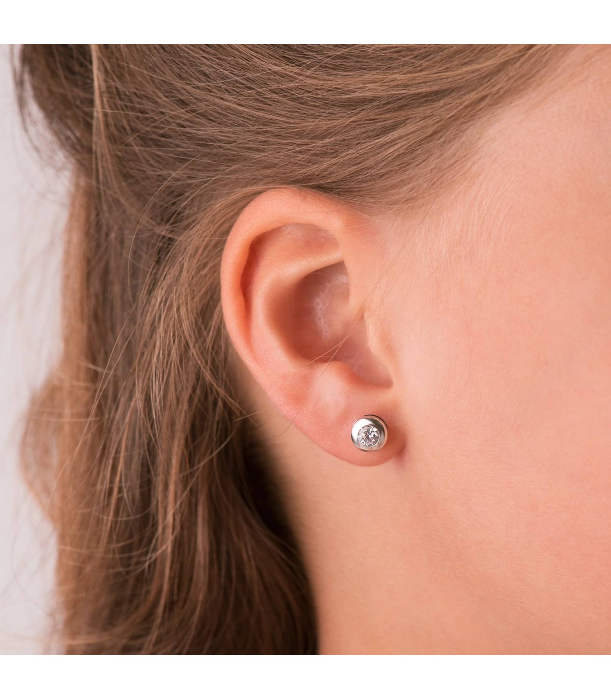 Puces d'oreilles Mercedes 6.5 mm 18 Carats
