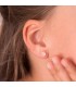 Clous d'oreilles Pastel Rose Or 18K Fleur