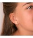 Pendientes Niña Perla Estrellas Oro Amarillo 18K 8 mm cierre presion grandes