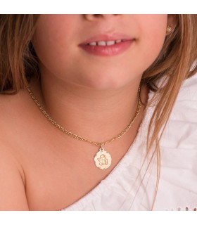 Médaille Ange Gardien Or Jaune 9K 16mm Facettée