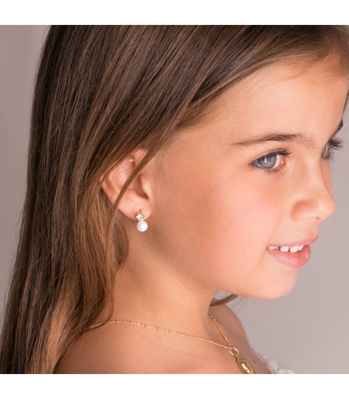 Boucles d'oreilles Kalila Perles de Culture Or Jaune 18 K 9 MM