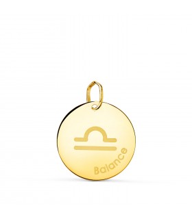 Pendentif Zodiaque Balance Or 18K 16 mm