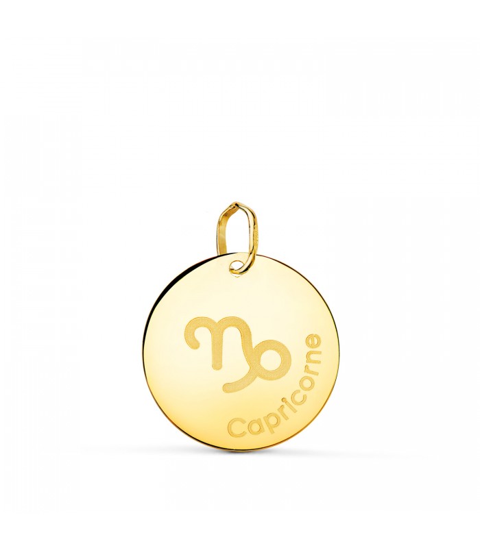 Pendentif Zodiaque Capricorne Or 18K 16 mm