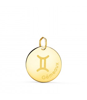 Colgante Zodíaco "Gemeaux" Oro 18K 16 mm - Signo del zodiaco - collares horoscopos