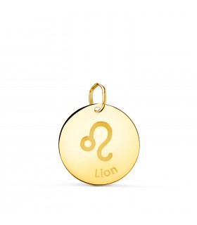 Colgante Zodíaco "Lion" Oro 18K 16 mm - Signo del zodiaco - collares horoscopos