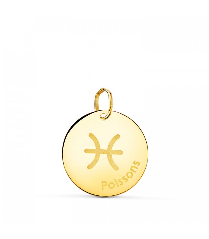 Colgante Zodíaco "Poissons" Oro 18K 16 mm - Signo del zodiaco - collares horoscopos