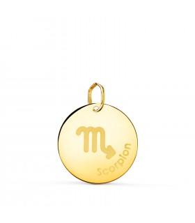 Pendentif Zodiaque Scorpion Or 18K 16 mm