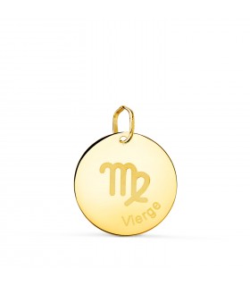 Colgante Zodíaco "Vierge" Oro 18K 16 mm - Signo del zodiaco - collares horoscopos