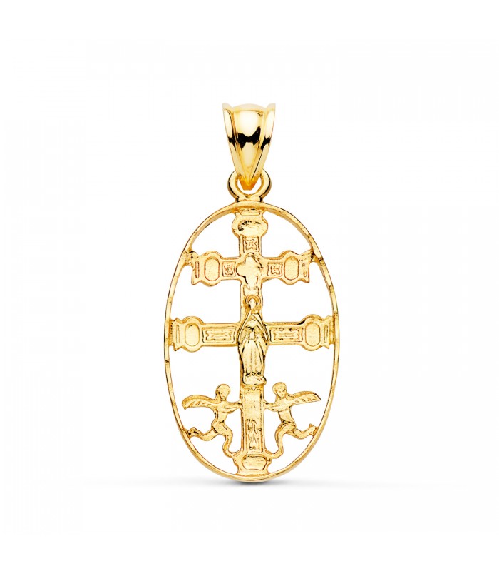 Kreuz von Caravaca, massiv, 30 mm – religiöser Anhänger, 750er Gold - Krankheiten Schutzsymbol