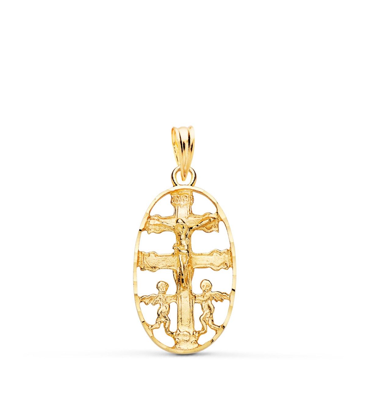 Kreuz von Caravaca, massiv, 25 mm – religiöser Anhänger, 750er Gold - Krankheiten Schutzsymbol