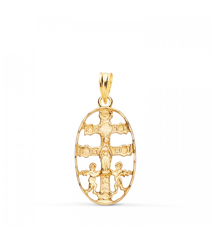 Kreuz von Caravaca, massiv, 25 mm – religiöser Anhänger, 750er Gold - Krankheiten Schutzsymbol