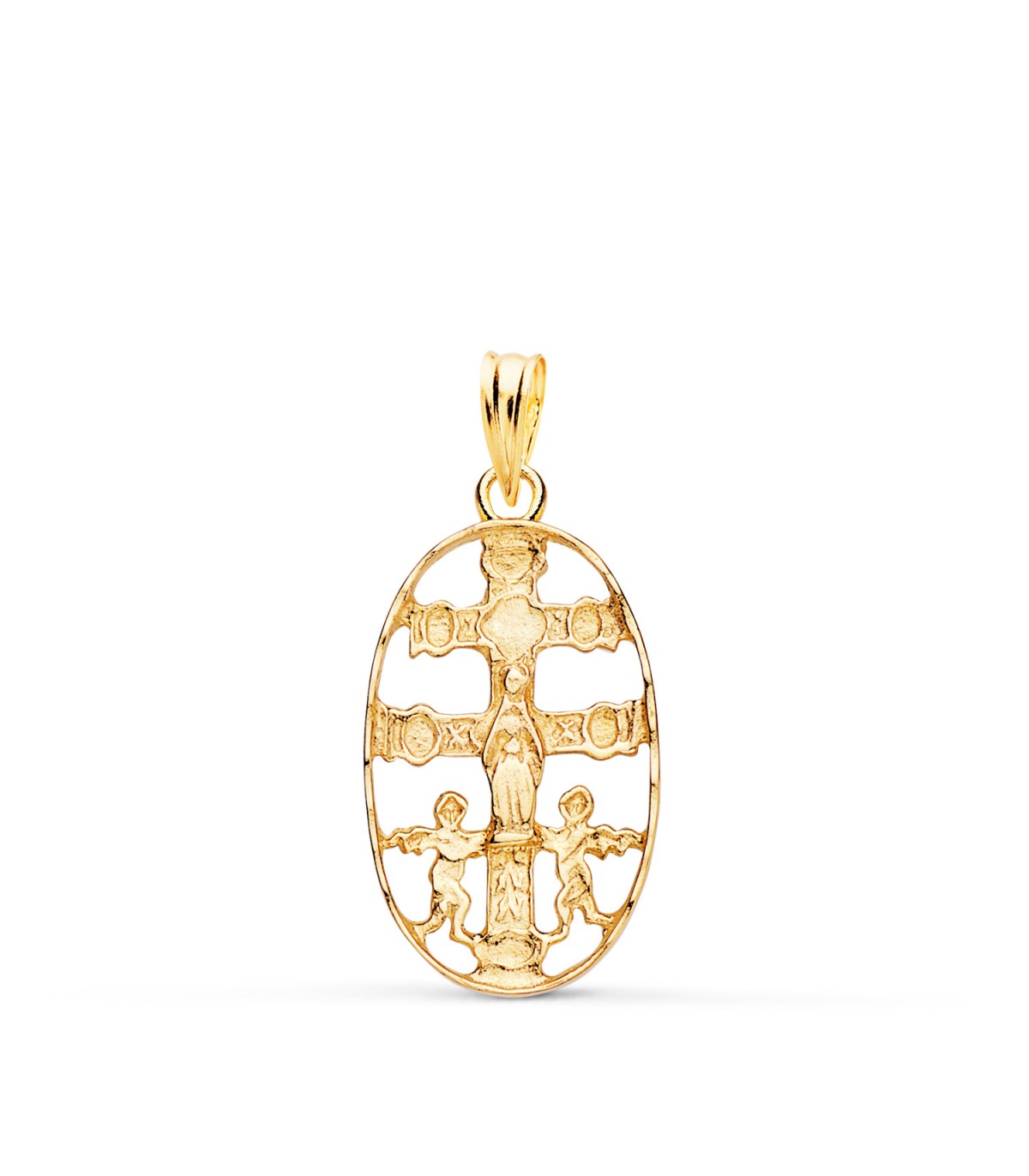 Kreuz von Caravaca, massiv, 25 mm – religiöser Anhänger, 750er Gold - Krankheiten Schutzsymbol