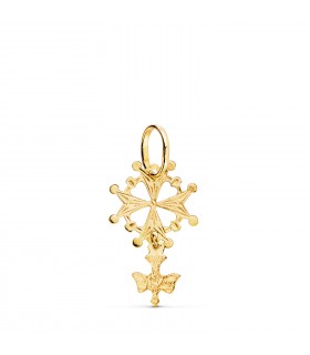 Colgante Cruz Huguenotte Oro 18K 24mm