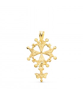 Colgante Cruz Huguenotte Oro 18K 28mm