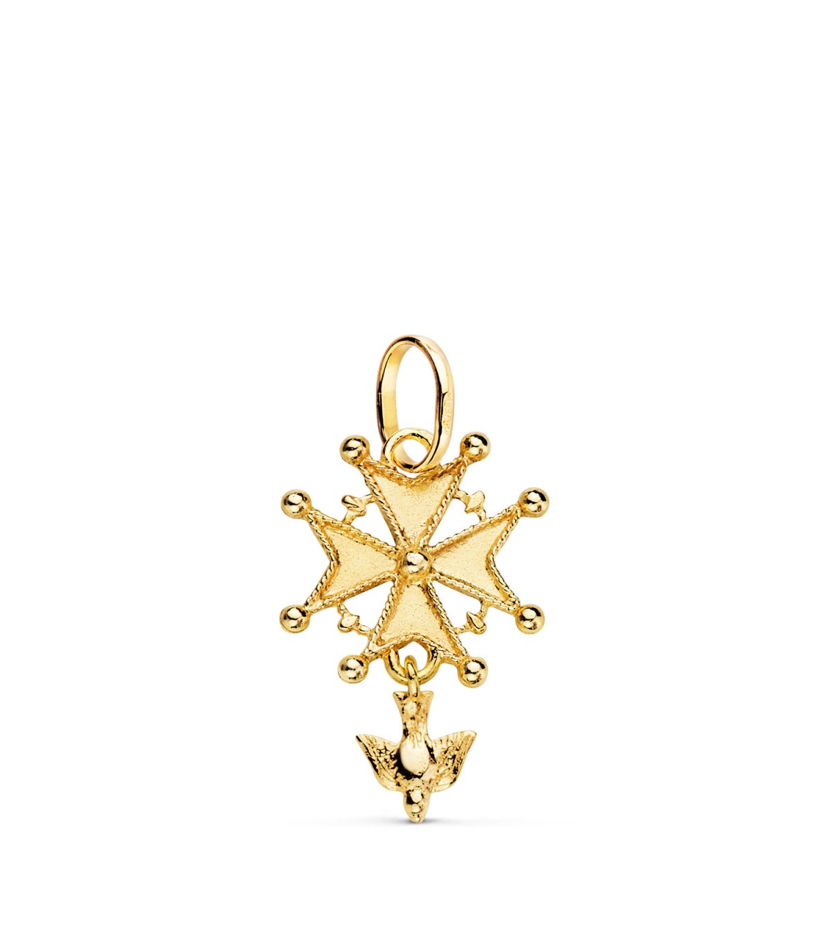Cruz Huguenotte Oro 18 K 23 mm - joyas online - joyería de oro - cruz maltesa, hugonote, hugonota
