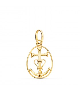 Camargue-Kreuz aus 18 Karat Gelbgold, 22 mm – Religiöses Symbol Frankreichs