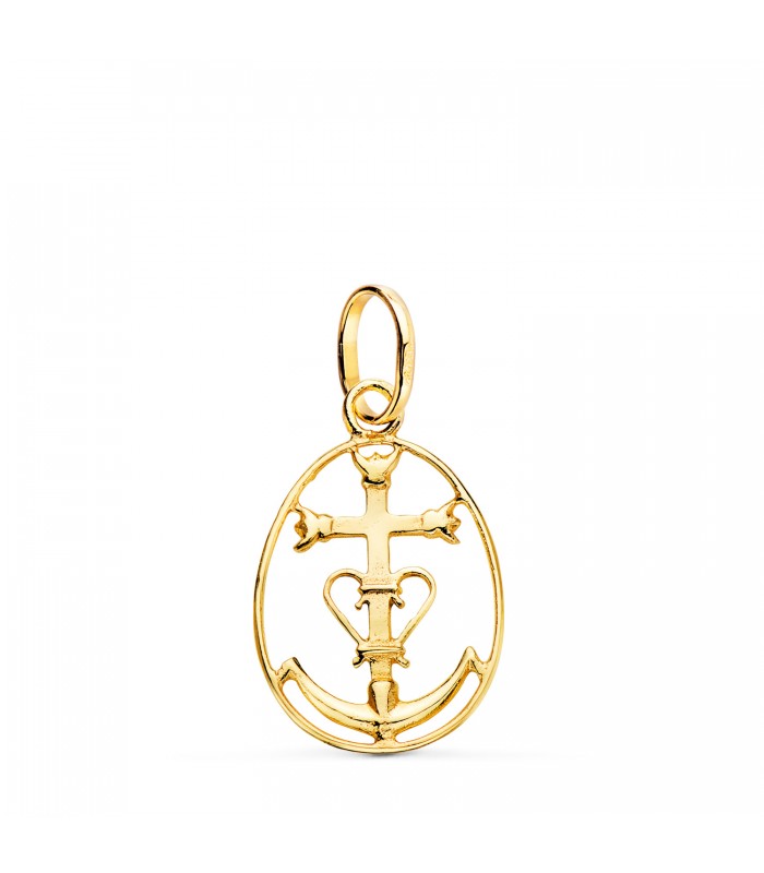 Croce della Camargue in oro giallo 18 kt, 18 mm – Simbolo religioso della Francia