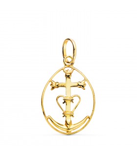 Camargue-Kreuz aus 18 Karat Gelbgold, 25 mm – Religiöses Symbol Frankreichs