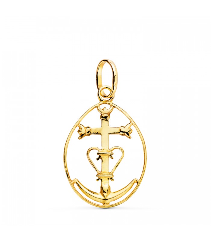 Camargue-Kreuz aus 18 Karat Gelbgold, 25 mm – Religiöses Symbol Frankreichs