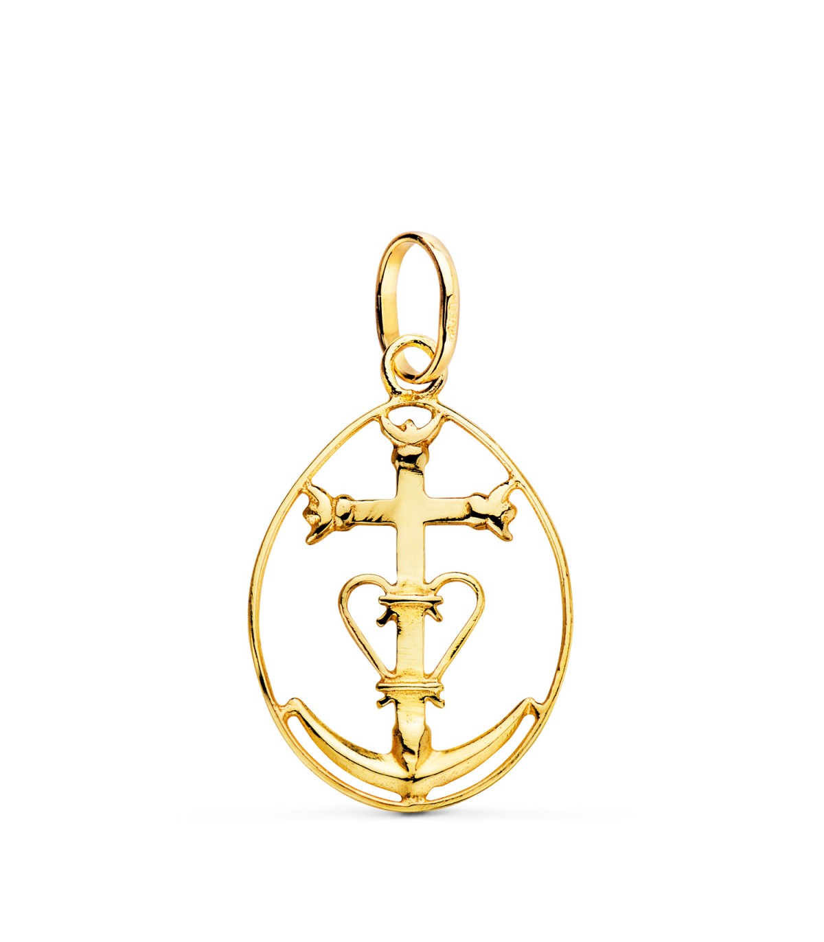 Camargue-Kreuz aus 18 Karat Gelbgold, 25 mm – Religiöses Symbol Frankreichs