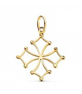 Ciondolo Croce di Occitania Oro 18 Kt 28 mm