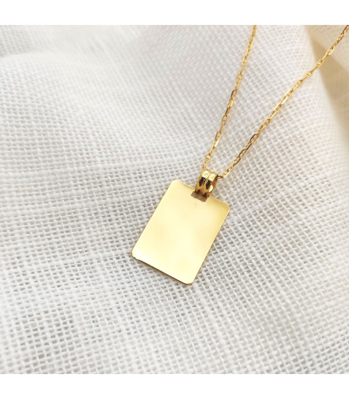 Chapa Colgante Plana Oro 18K 24 mm