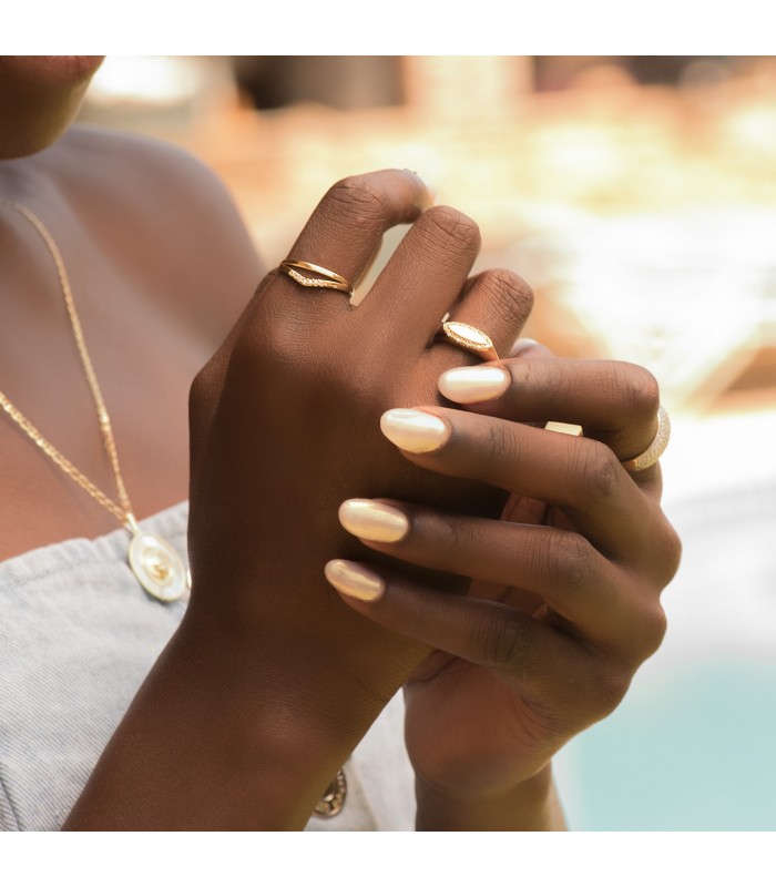 Anillo Meraki Oro 18K Pico - anillo bandas - anillo con forma de v